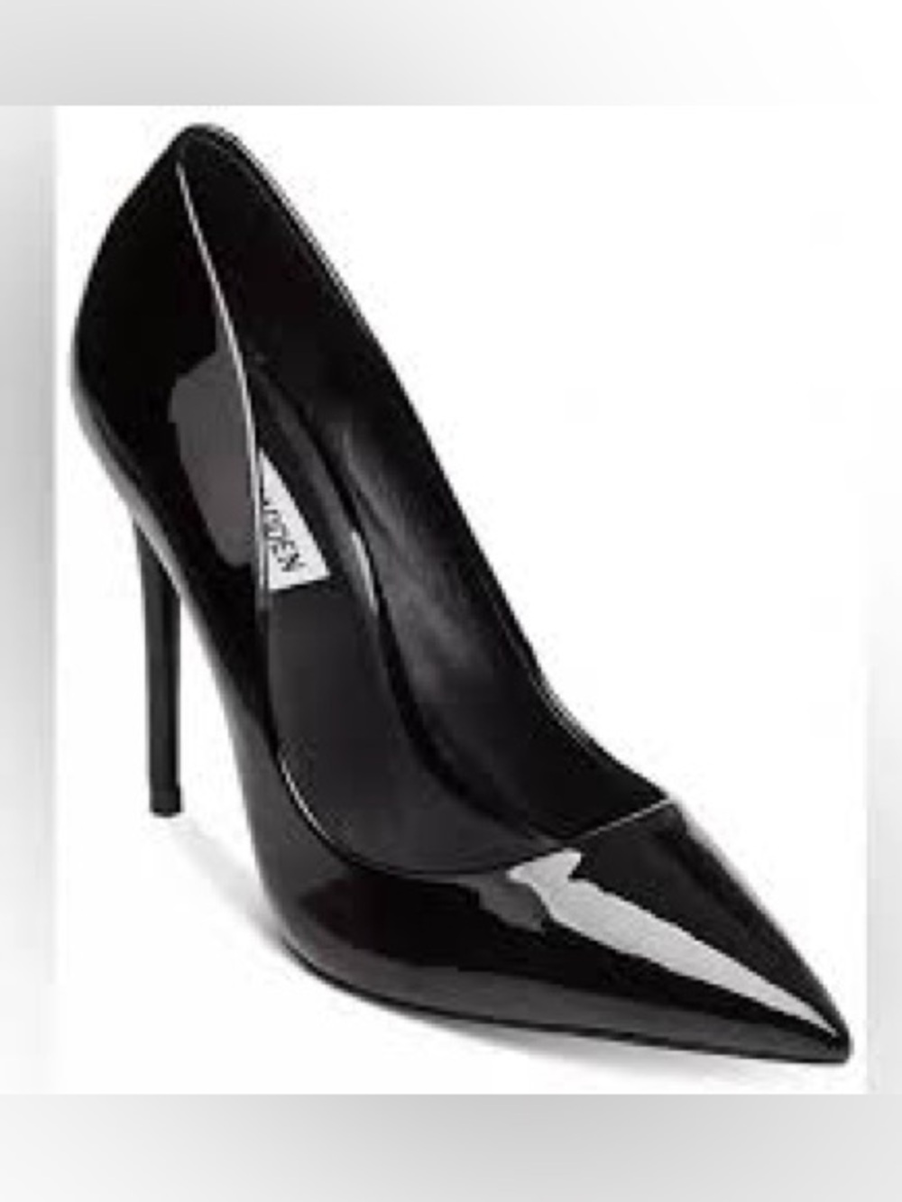 NWOB Steve Madden daisie point toe patent stiletto heels/pumps black size 7.5